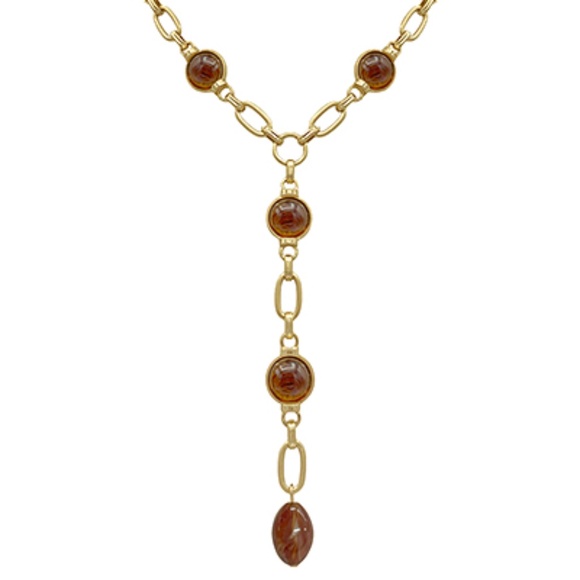 Pearl & Oval Chain Y Necklace Set - Picture 4 of 4